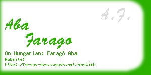 aba farago business card