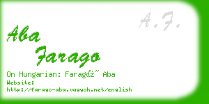 aba farago business card